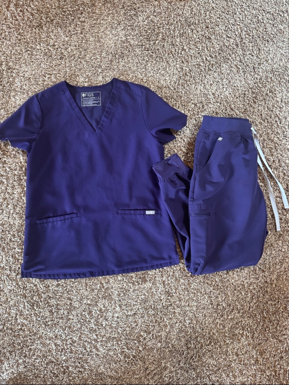 Figs Deep Purple V-Neck Medical Scrub Top